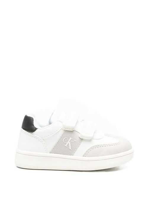 Sneakers bambino Calvin Klein grigie bianche e nere con velcro Calvin Klein Kids | V1X9832771269Y702